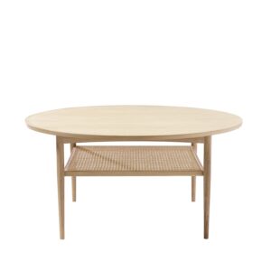 Aakjær Sofabord, No. 100 - rundt - Underhylde i natur flet