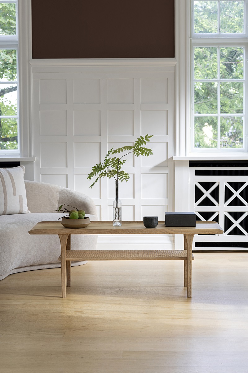 Aakjær Sofabord, No. 25 - aflangt - Underhylde i natur flet. - Billede 2