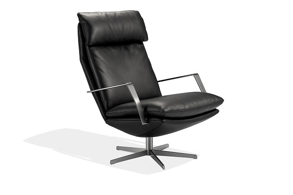 Søren Lund, SL 330 - Lænestol, høj, vippefunktion med lås & justerbar nakkestøtte