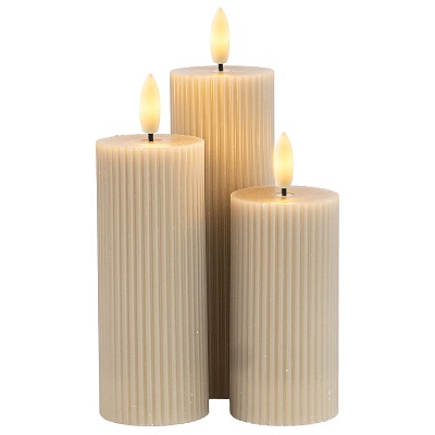 Smilla - Bloklys, Genopladelige - 3 stk. Ø 5 cm